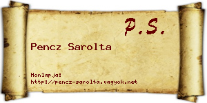 Pencz Sarolta névjegykártya